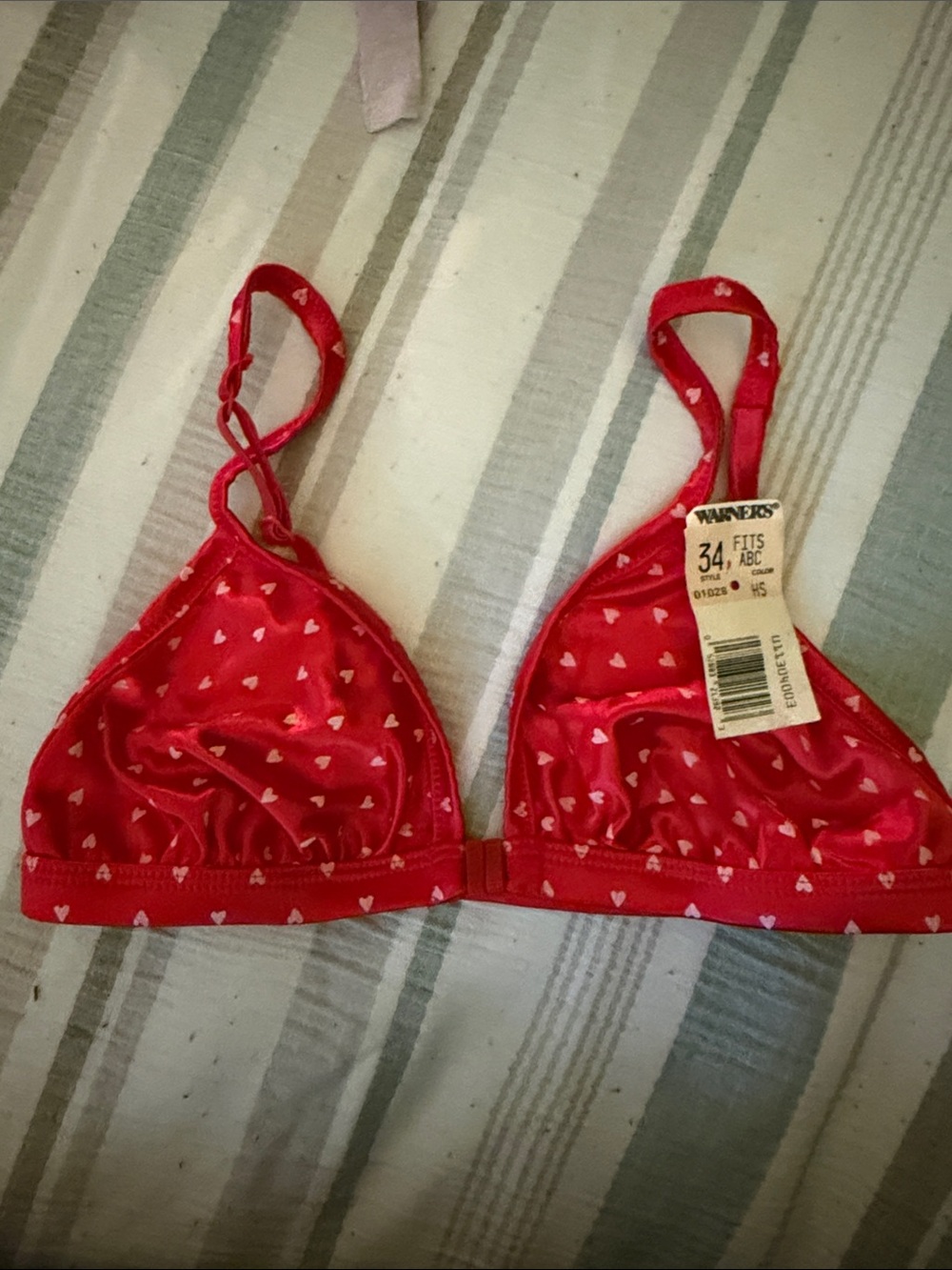 Warner's Pink Heart Triangle Bralette